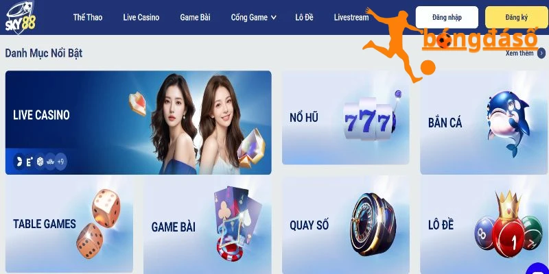 Số lượng trò chơi đồ sộ với đa dạng các sảnh game