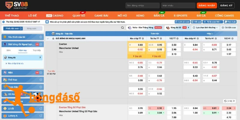 Nhiều giải bóng hàng đầu thế giới tại nhà cái SV88